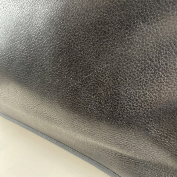 Danier Black Leather Laptop Bag Suitcase 3 Pocket Zipper Closure Padded‎ Lining - Picture 6 of 17